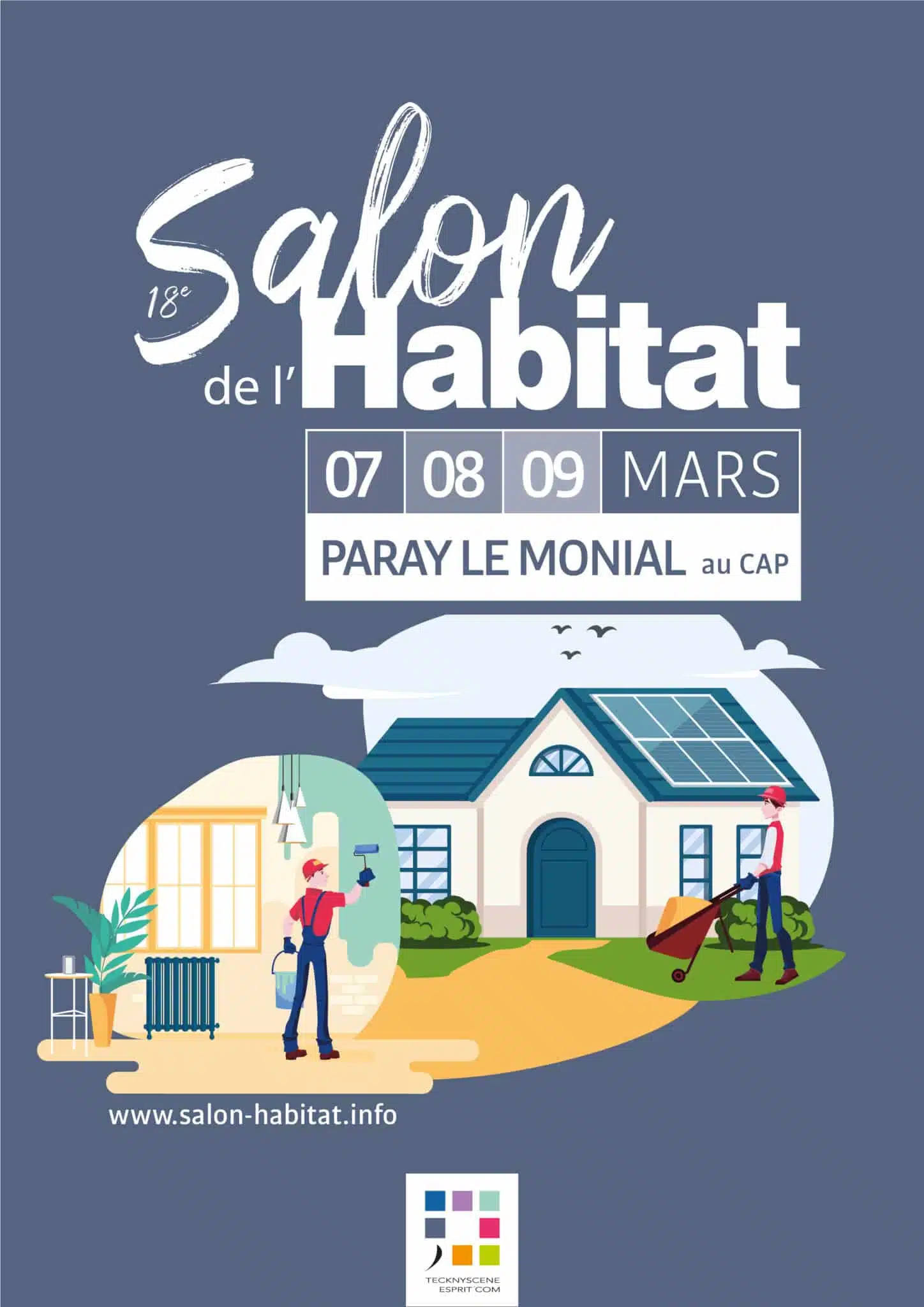 Affiche Salon Habitat Paray le Monial Saône-et-Loire Bourgogne Projet construction Déco Aménagement Mars 2025
